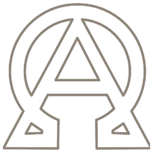 A grayscale image of the Alpha and Omega symbols, with the Greek letters forming a monogram, subtly represents Jane's integrated supply chain management solutions.