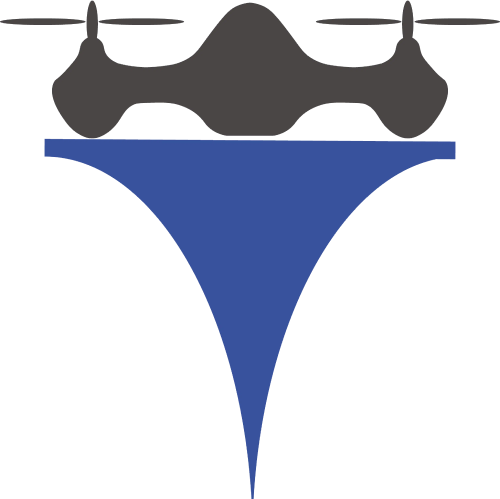 A stylized logo for Jane featuring a black drone above a blue, downward-pointing triangular shape, symbolizing integrated supply chain management.